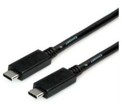 Roline Kábel USB 3.2 Gen 2 USB-C - USB-C, M/M, 10Gbit/s, PD (Power Delivery) 20V5A - 100W, Emark-al, 2m, fekete (11.02.9055-10)