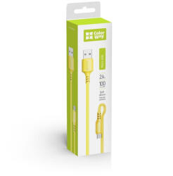 ColorWay Kábel, USB - MicroUSB (soft silicone) 2.4A 1m sárga (CW-CBUM043-Y) - wpower