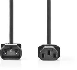 Nedis CEGL10500BK20 tápkábel IEC-320-C14 - IEC-320-C13, 3 x 0.75 mm, C13-C14, PC, M/F, 2m (CEGL10500BK20) - wpower