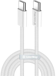 ColorWay Kábel Type-C CW-CBPDCC061-GR, fonott pamut, PD Fast Charging 60W, 3, 0A 1M szürke (CW-CBPDCC061-GR)