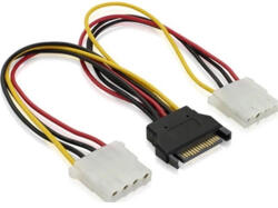 BlackBird Tápkábel Molex 4 pin male to SATA 15 pin female + 4 pin female (BH1503)