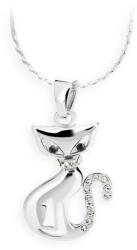 JSB Bijoux nyaklánc Swarovski® kristállyal díszített macska medállal (fehér)