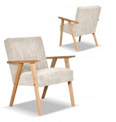  Retro Vintage Prl Stílusú Karosszék Soler Family Furniture Bézs Kordbársony Anafi