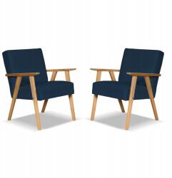  Prl Fotel, Retro Vintage Szett, Soler Family Furniture, Sötétkék Velúr, Hunter