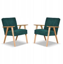  Prl Fotel, Retro Vintage Szett, Soler Family Furniture, Zöld Kordbársony, Anafi