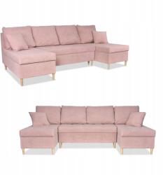  Wigo Big Sarokkanapé Ágy Alvási Funkcióval Családi Bútorok Rózsaszín Velúr