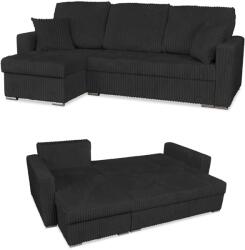  Rene Sarokkanapé Ágy Alvási Funkcióval Family Furniture Fekete Kordbársony