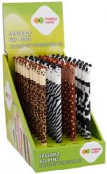 Happy Color Roller gel cu rescriere Happy Color, 0.5 mm, albastru, Furry Safari, diverse culori, display 36 de bucati HA412001US-3KP36