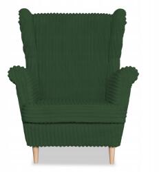  Rene Skandináv Szárnyas Fotel Family Furniture Zöld Kordbársony Csíkok Divatos