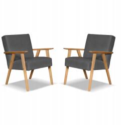 Prl Fotel, Retro Vintage Szett, Soler Family Furniture, Szürke Velúr, Hunter
