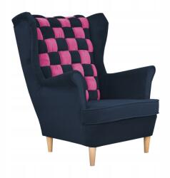  Carol Duo Skandináv Szárnyas Karosszék Family Furniture Sötétkék És Rózsaszín Csíkok