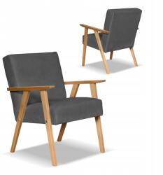  Retro Vintage Prl Stílusú Karosszék Soler Family Furniture Szürke Velúr Hunter