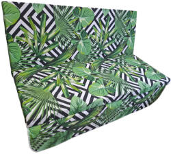  Hintaágy Párnalap, 170 cm, Fekete Csíkos Zöld Leveles Mintával