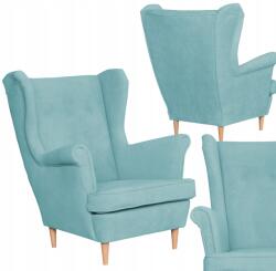  Skandináv Szárnyas Karosszék, Hunter Family Furniture, Kék Velúr
