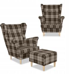  Winston Karosszék Lábtartóval Family Furniture Barna Rácsos