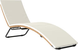 Outsunny S-alakú napozóágy párnával, PE rattan és acél, 175x57x80 cm, krém
