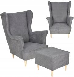  Max Karosszék Lábtartóval, Skandináv Stílus, Family Furniture, Szürke, Ezüstszürke