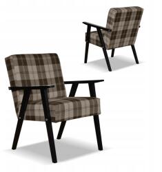  Retro Vintage Prl Stílusú Karosszék Soler Family Furniture Barna Kockás Mintázat