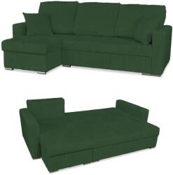  Rene Sarokkanapé Ágy Alvási Funkcióval Family Furniture Zöld Kordbársony