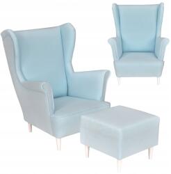  Max Karosszék Lábtartóval, Skandináv Stílus, Family Meble, Pasztellkék