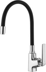 INVENA LIGARIA ECO mosogató csaptelep flexibilis kifolyóval, króm/matt fekete BZ-39-008-L (BZ-39-008-L)