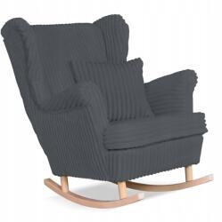  Rene Karosszék, Skandináv Hintaszék, Family Furniture, Sötét Szürke Kordbársony Top