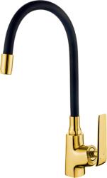 INVENA LIGARIA ECO mosogató csaptelep flexibilis kifolyóval, arany/matt fekete BZ-39-009-L (BZ-39-009-L)