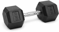  Egykezes hatszögletű HEX súlyzó 27, 5 kg gumírozva