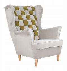  Carol Duo Skandináv Szárnyas Karosszék Family Furniture Szürke-Zöld Csíkok