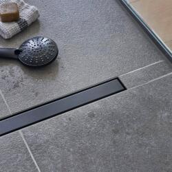 WIRQUIN Set rigola dus plus capac Wirquin Venisio Slim Plus Black Touch finisaj negru 50 cm (30724726)