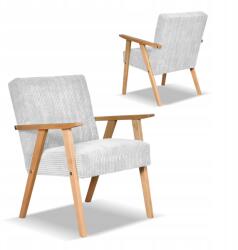 Retro Vintage Prl Stílusú Karosszék Soler Family Furniture Szürke Kordbársony Anafi