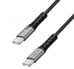 LogiLink USB 2.0 Type-C apa-apa adat- és töltőkábel 480Mbps, 100W fekete 0, 5m (CU0421) (CU0421)