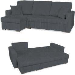  Rene Sarokkanapé Ágy Alvási Funkcióval Family Furniture Sötét Szürke Kordbársony