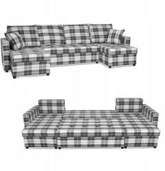  Winston Big U Sarokkanapé Ágy Családi Bútorok Sötétkék És Fehér Rácsos