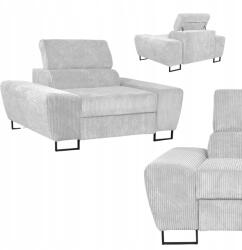  Savio Társalgószék, Családi Nappali Bútorok, Világosszürke Kordbársony, Fejtámla