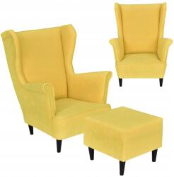  Max Karosszék Lábtartóval, Skandináv Stílus, Family Meble, Citromsárga