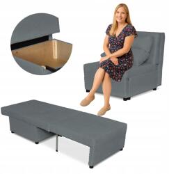  Kimo Fekvőfotel Alvási Funkcióval, Ágyneműtárolóval, Family Furniture, Szürke