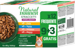 Natural Trainer 12x85g Natural Trainer Straccetti Adult Sterilised csíkok szószban nedves macskatáp - Vegyes csomag (4 változat)