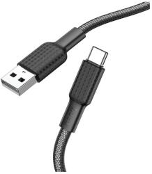 hoco. x69 adatkábel, usb - type-c, 3a, 100cm, törésgátló, cipőfűző, fekete/fehér (X69_USB_TYPEC_BW)