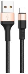 hoco. x26 adatkábel, usb - type-c, 2a, 100cm, törésgátló, fekete/arany (X26_G)