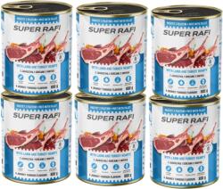 Dolina Noteci Super Rafi bárány- és pulykaszívvel kutyáknak, 6x800 g