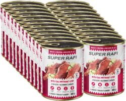 Dolina Noteci Super Rafi borjúhússal és nyúl májjal kutyáknak, 24x800 g
