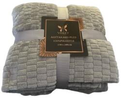 merystyle Poliészter puha plüss pléd/takaró díszcsomagolásban, 150 x 200 cm - Hamuszürke (5537)