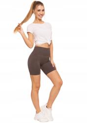 Moraj Női leggings, Moraj, push-up kerékpáros, magas derekú, barna, rugalmas anyagból, L-XL INTL (RDL700-020-MOCCA-L/XL)