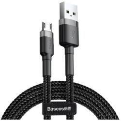 Baseus cafule adatkábel, usb - microusb, 1.5a, gyorstöltő, 200cm, törésgátló, szürke/fekete (CAMKLF-CG1)