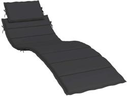 vidaXL fekete oxford szövet napozóágy párna 186x58x4 cm 314165 (314165)