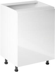 Tempo Alsó konyhaszekrény 1 Ajtós fehér korpusz szürke front (TEMPO-236735) - geminiduo