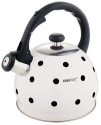 KING Hoff Rozsdamentes teáskanna KingHoff síppal, űrtartalom 2 liter, indukciós, fehér (KH-1050)