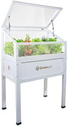 Greenspot Mini fából készült üvegház fedéllel erkélyre és teraszra, Greenspot, 80x45x120 cm, fehér, vintage design (7A)