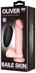 Letapasztható herés vibrátoros dildó Baile Skin Oliver 19, 5 cm